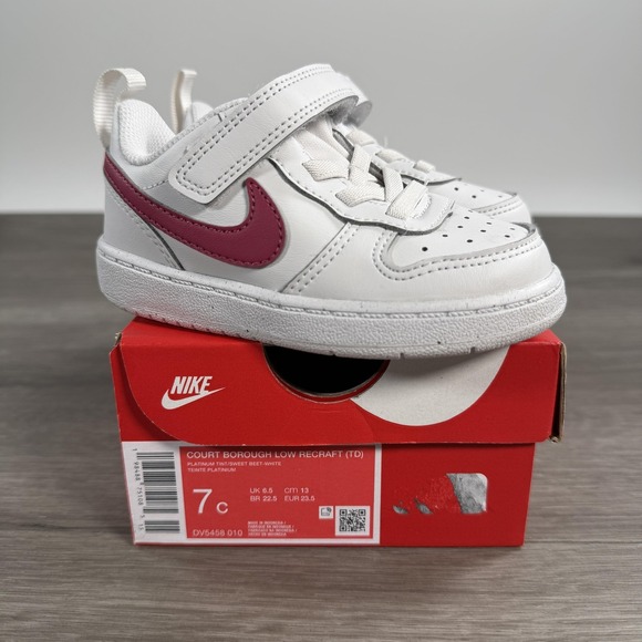 Nike Other - Nike Court Borough Low Recraft TD Shoes Kids Size 7C White DV5458-010